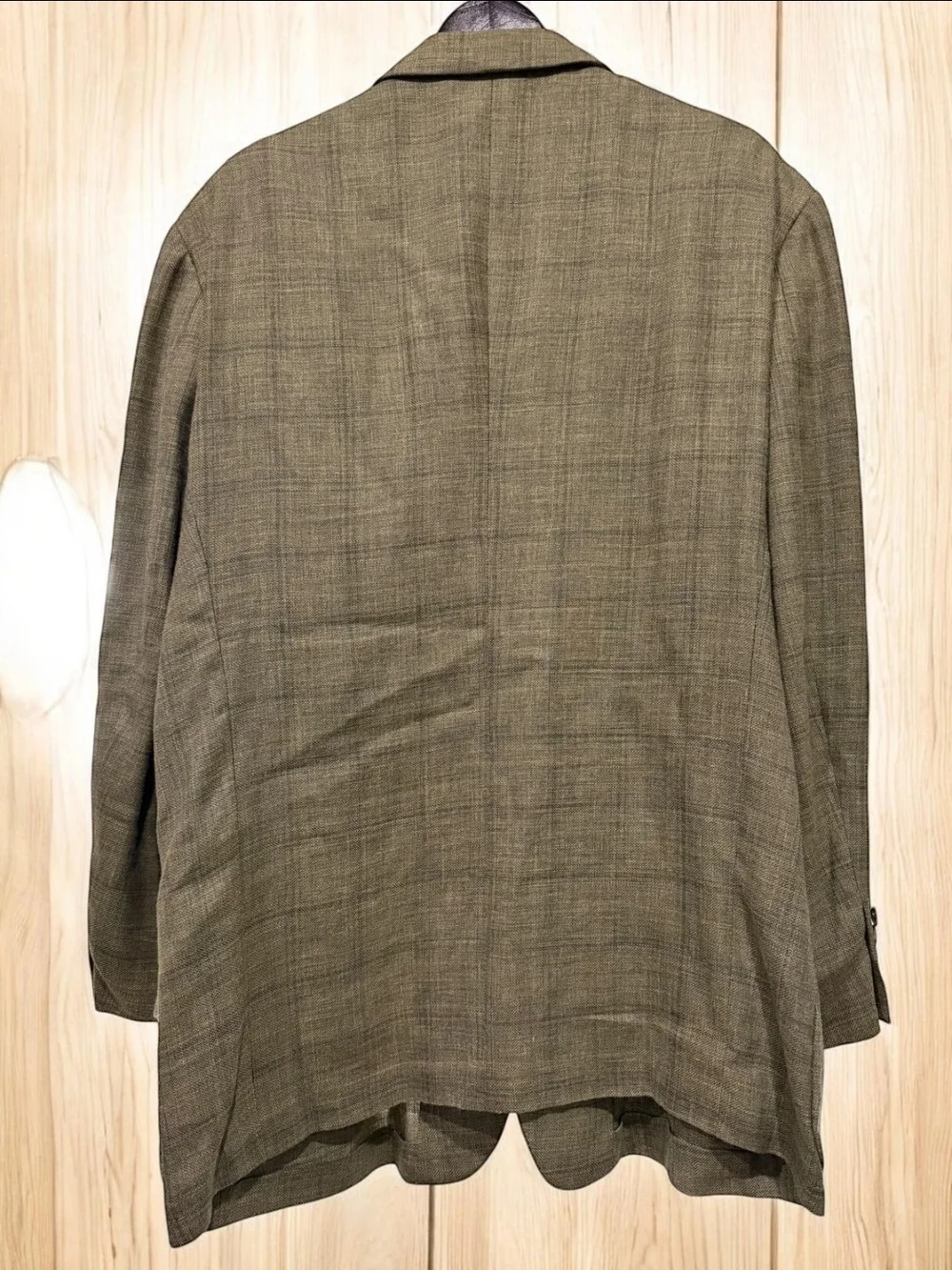 Joseph Abboud Saks Fifth Avenue Wool Linen Sport Coat Blazer 46R Olive Brown